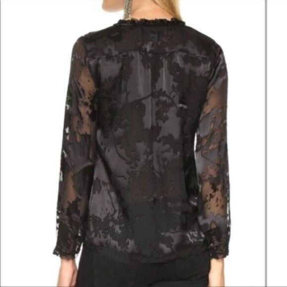 Diane Von Furstenberg Black Fairy Grunge Semi Sheer Shirt - Picture 2 of 11
